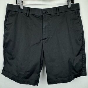 Banana Republic Men’s Black Flat Front Chino Shorts Cotton Blend Size 35 Preppy